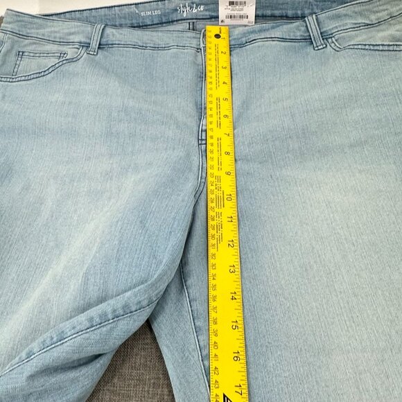 NEW Style & Co‎ Blue Jeans Plus 24W Slim Leg Open Desert Mid Rise $49.50 Cotton - Picture 9 of 13